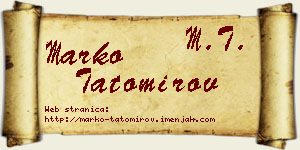 Marko Tatomirov vizit kartica